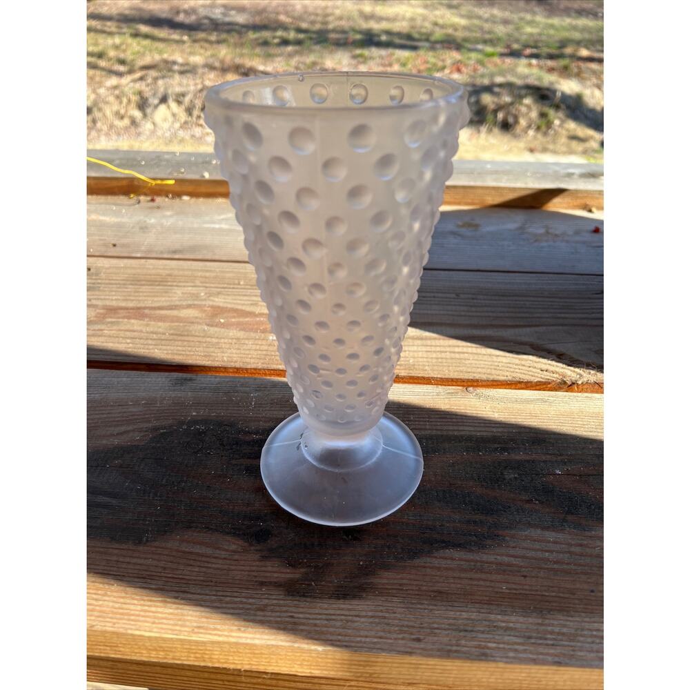 Vintage Fenton Glass Frosted Pink Vase